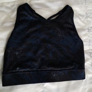 IdealFit Sports Bra, Navy Blue floral
